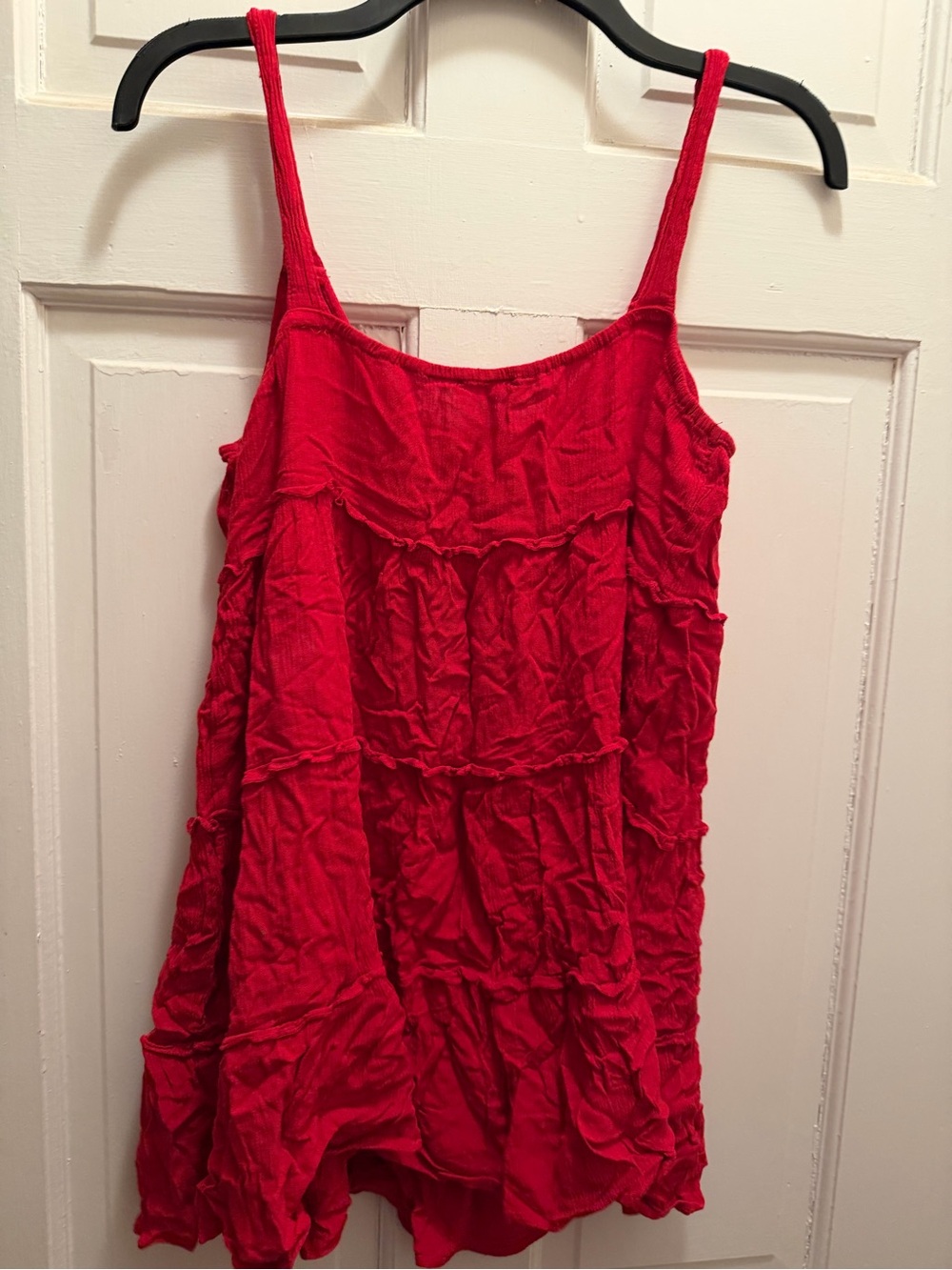 Planet Gold Red Ruffled Tank Top - Picture 5 of 5